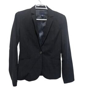 Tailored Wool Blazer Charcoal Gray Size 2
